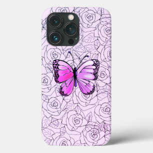 Benutzerdefinierte Farben - rosa Lila Schmetterlin Case-Mate iPhone Hülle