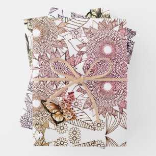 Benutzerdefinierte Farben Schmetterling Mandala Ge Geschenkpapier Set