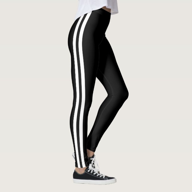Benutzerdefinierte Farben Schwarz Leggings zwei se (Rechts)