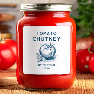 Benutzerdefinierte Farben Tomaten-Chutney Quadratischer Aufkleber