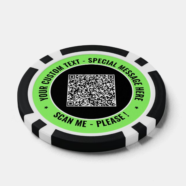 Benutzerdefinierte Farben und Text QR-Code Poker C Pokerchips (Einzeln)