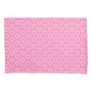 Benutzerdefinierte Farben - Weißes Herz auf rosa F Kissenbezug