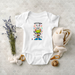 Benutzerdefinierte farbenfrohe Alien-Emoji-Kleinki Baby Strampler
