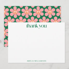 Benutzerdefinierte farbenfrohe Friedensblumen-Baby Dankeskarte