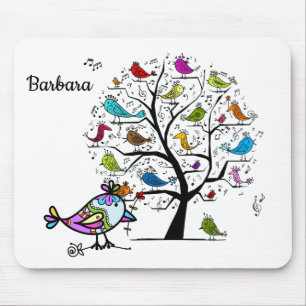 Benutzerdefinierte farbenfrohe Frühlingsvogel-Maus Mousepad
