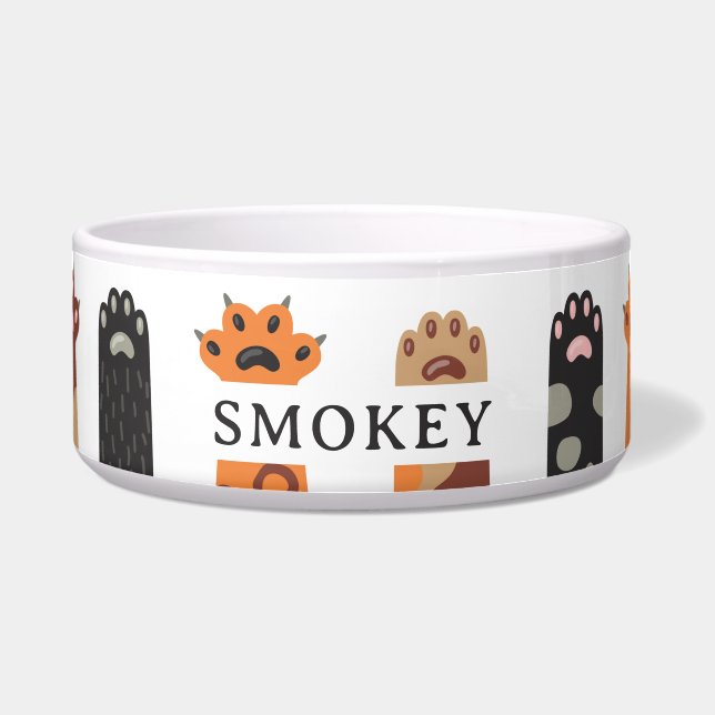 Benutzerdefinierte farbenfrohe Katzenpfoten Napf (Vorderseite)