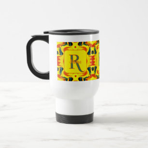 Benutzerdefinierte farbenfrohe Kunst-Monogramm Ihr Reisebecher