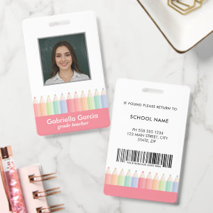 Benutzerdefinierte farbenfrohe rote Barcode-Schul- Ausweis