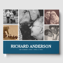 Benutzerdefinierte Farbfoto-Collage | Beerdigung G Gästebuch