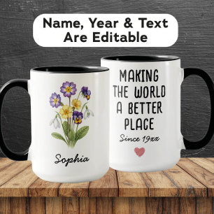 Benutzerdefinierte Februar-Geburtsblume - Personal Tasse