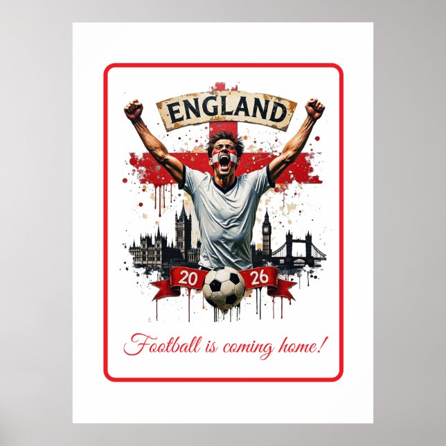 Benutzerdefinierte Feier der englischen Nationalma Poster (Vorne)