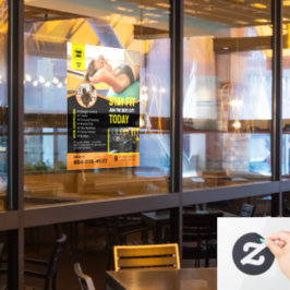 Benutzerdefinierte Fensterklammern für Gym-Dienste Fensteraufkleber