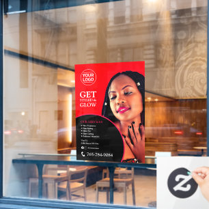 Benutzerdefinierte Fensterklammern von Salon Servi Fensteraufkleber