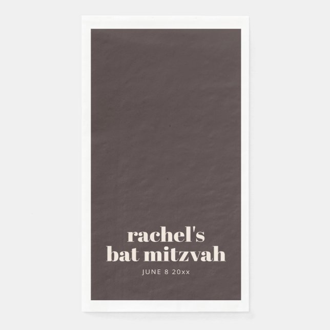 Benutzerdefinierte fette Typografie Moderne braune Serviette (Vorderseite)