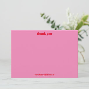 Benutzerdefinierte Fettschrift Pink-Rote Brautpart Dankeskarte
