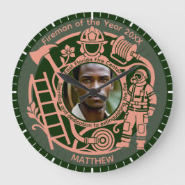 Benutzerdefinierte Feuerwehrmann-Jahres-Auszeichnu Runde Wanduhr