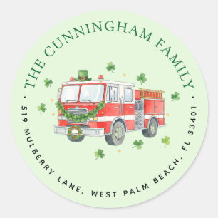 Benutzerdefinierte Feuerwehrmann St. Patrick's Day Runder Aufkleber
