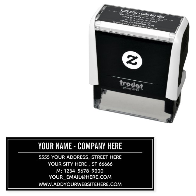 Benutzerdefinierte Firmenadresse Ihre Briefmarke Permastempel (Beispiel)