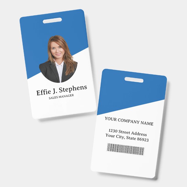 Benutzerdefinierte Firmenlogo-Barcode-Mitarbeiterf Ausweis (Vorder- & Rückseite)