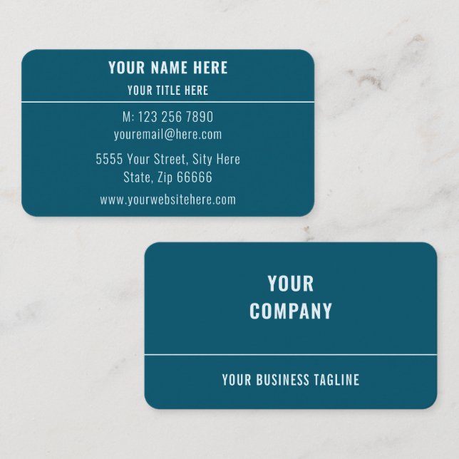 Benutzerdefinierte Firmenname-Adresse Vollständige Visitenkarte (Vorne/Hinten)