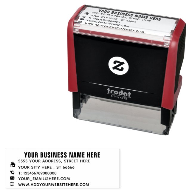 Benutzerdefinierte Firmenname Info Adresse Stempel (Beispiel)