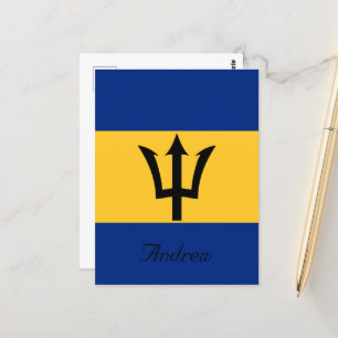 Benutzerdefinierte Flagge des Barbados-Trident des Postkarte