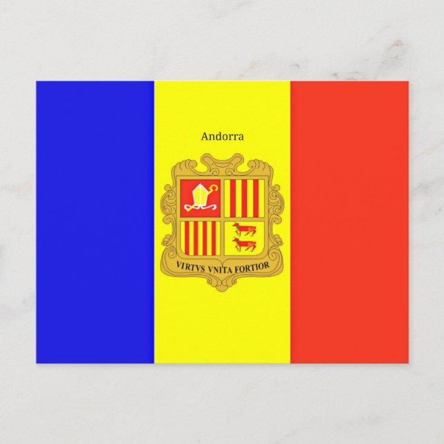 Benutzerdefinierte Flagge von Andorra-Postkarte Postkarte (Vorderseite)