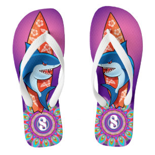 Benutzerdefinierte Flip Flops Haifisch Surfen Hipp