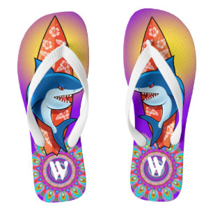 Benutzerdefinierte Flip Flops Haifisch Surfen Hipp