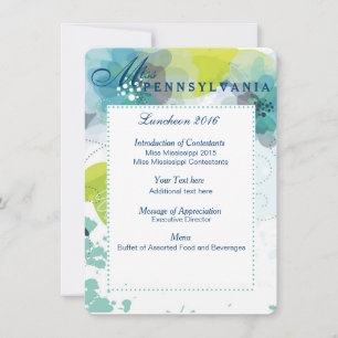 Benutzerdefinierte Floral Pageant Luncheon Program Einladung