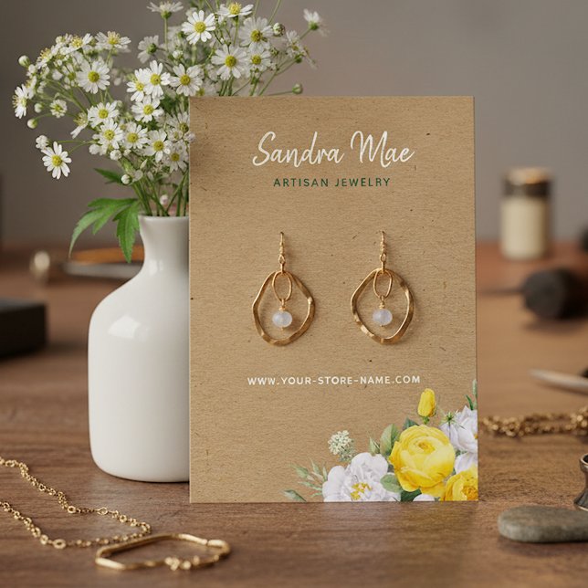 Benutzerdefinierte Floral Rosen Gold Kunst Schmuck Visitenkarte (Von Creator hochgeladen)