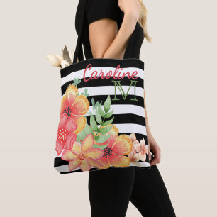 Benutzerdefinierte Florale Aquarell Schwarz Weiß S
