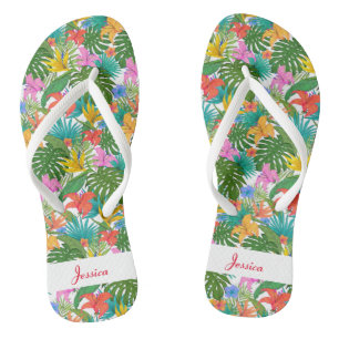 Benutzerdefinierte florale Flip-Flops mit Hibiskus Flip Flops