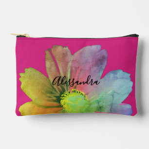 Benutzerdefinierte Florale Hot Pink Wasserfarbe Wi Zubehörtasche