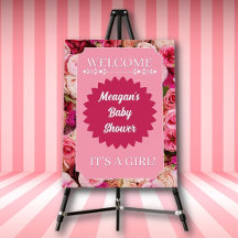 Benutzerdefinierte Florale Rosa Baby Shower Begrüß