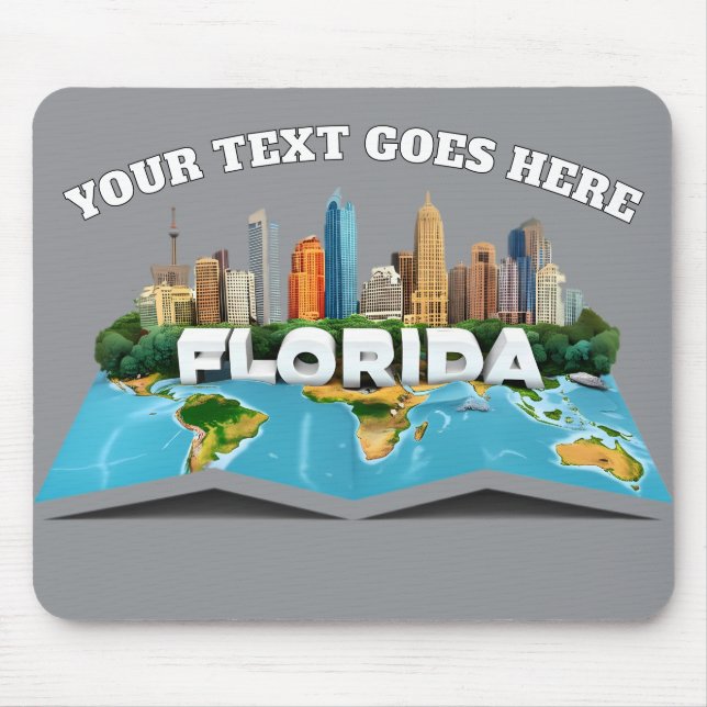 Benutzerdefinierte Florida-Karte & Skyline - Perso Mousepad (Vorne)