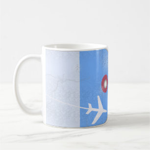 Benutzerdefinierte Flugzeug-Ticketumarmug Kaffeetasse
