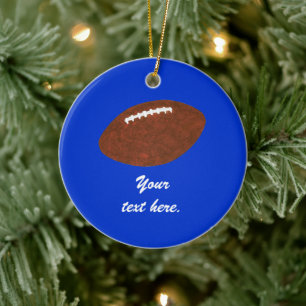 Benutzerdefinierte Football-Ornamente im Text Keramik Ornament