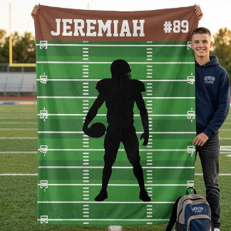 Benutzerdefinierte Football-Senior-Decke mit Name, Sherpadecke