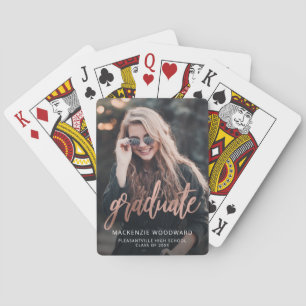 Benutzerdefinierte Foto-Abschluss-Roségold-Schrift Spielkarten