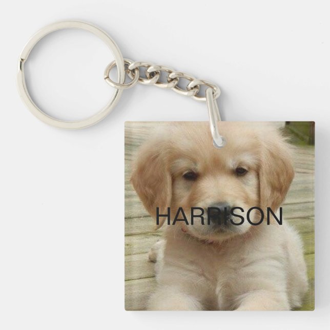 Benutzerdefinierte Foto-Bildname Monogramm Kontakt Schlüsselanhänger (Vorderseite)