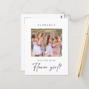 Benutzerdefinierte Foto-Blumenmädchen-Anfrage Postkarte