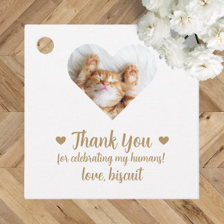 Benutzerdefinierte Foto Cat-Gastgeschenk Hochzeit- Geschenkanhänger