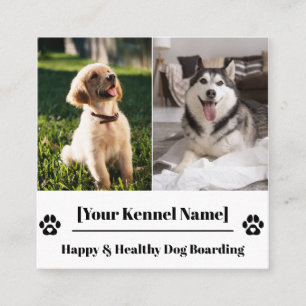 Benutzerdefinierte Foto Collage Dog Kennel Busines Quadratische Visitenkarte