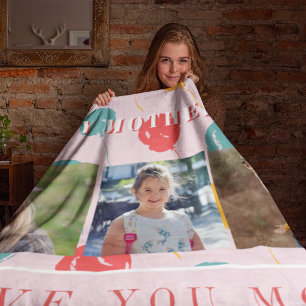 Benutzerdefinierte Foto Collage Liebe, die Sie Mut Fleecedecke