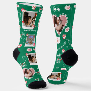 Benutzerdefinierte Foto Collage Socken mit Namen f