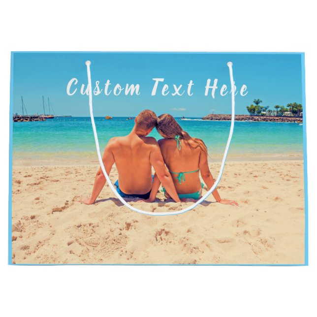 Benutzerdefinierte Foto-Geschenktüte Beutel Ihre L Große Geschenktüte (Vorderseite)