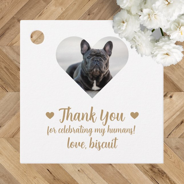 Benutzerdefinierte Foto-Hund-Gastgeschenk Hochzeit Geschenkanhänger (Von Creator hochgeladen)