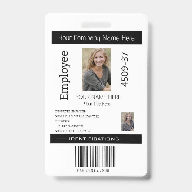 Benutzerdefinierte Foto-ID für Mitarbeiter - Siche Ausweis (Vorderseite)
