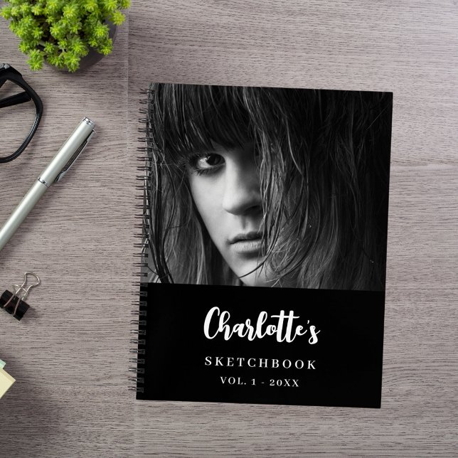 benutzerdefinierte Foto im Sketchbook Schwarz-weiß Notizbuch (Von Creator hochgeladen)